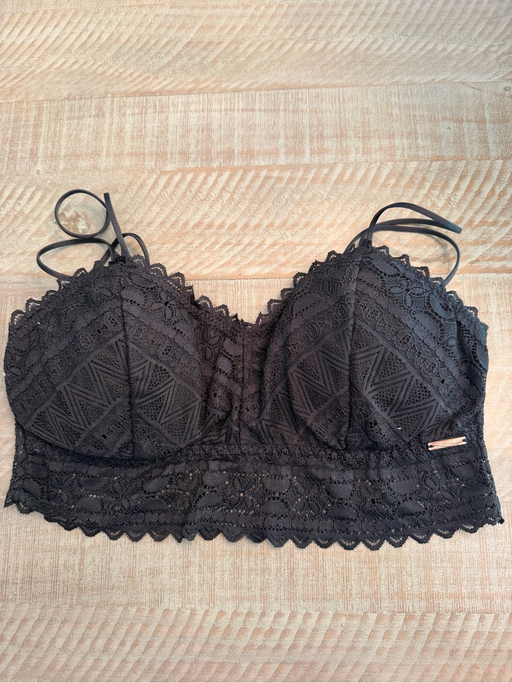Black Lace Bralette Crop by Danskin